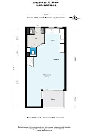 Floorplan - Sweelincklaan 77, 3161 RP Rhoon